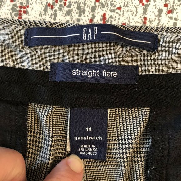 GAP Pants & Jumpsuits Gap Size 4 Gray Plaid Straight Flare Pants